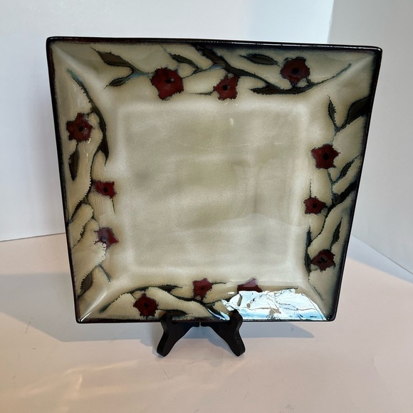 Mikasa Gourmet Basics Large Square Plate in Desert Bloom pattern. - Picture 5 of 11